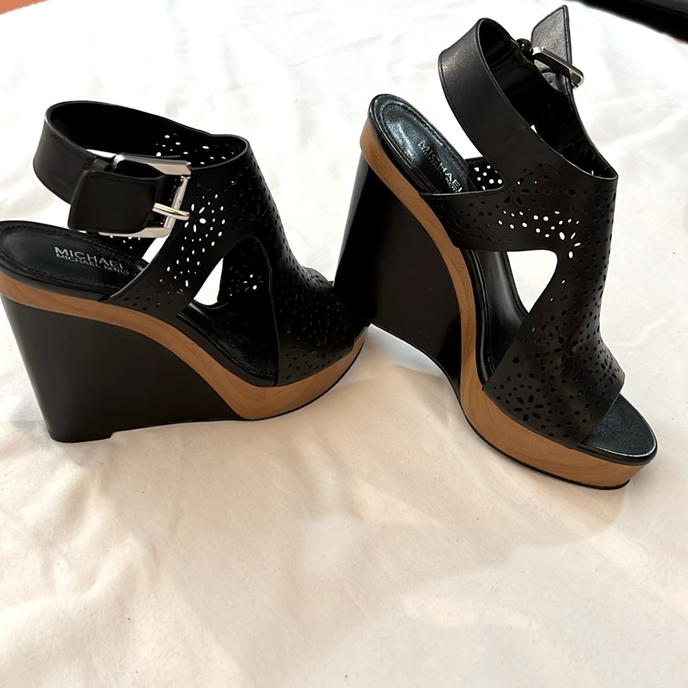 Michael Kors Josephine Perforated Wedge Sandals